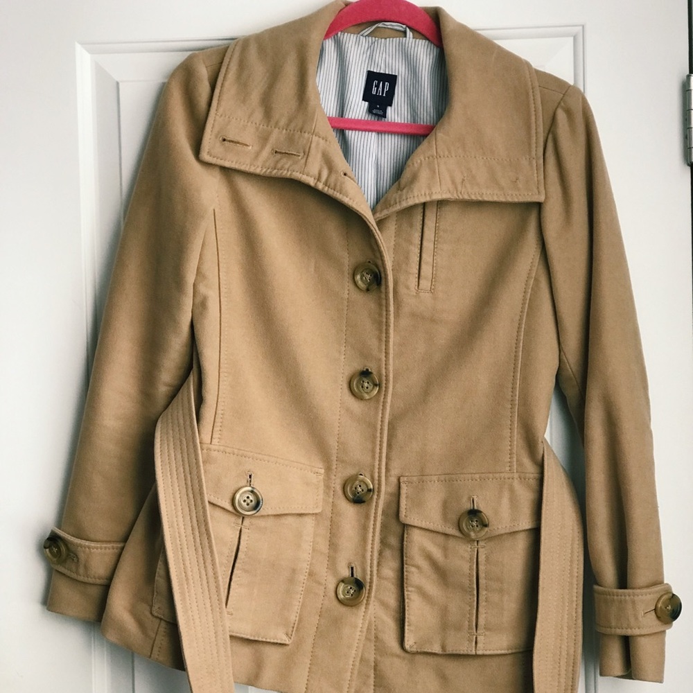 GAP Beige, short-length jacket, Size Small